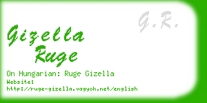 gizella ruge business card